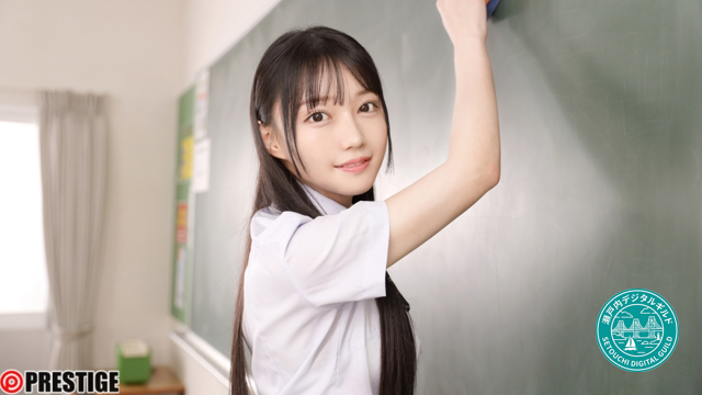 制服姿でこちらを見つめる三佳詩のアップ。光が差し込む教室の背景。